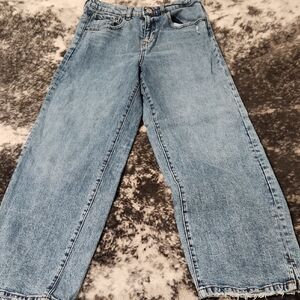 Zara Light Blue Wide Leg Denim Jeans